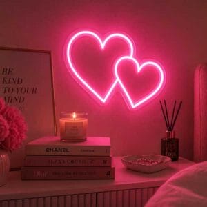 Double Hearts Neon LED Sign