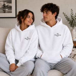 White & Black Unisex Hoodie